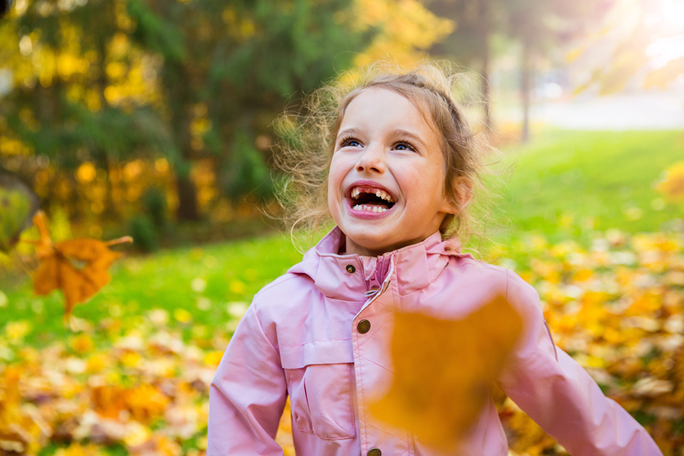 little girl smiling